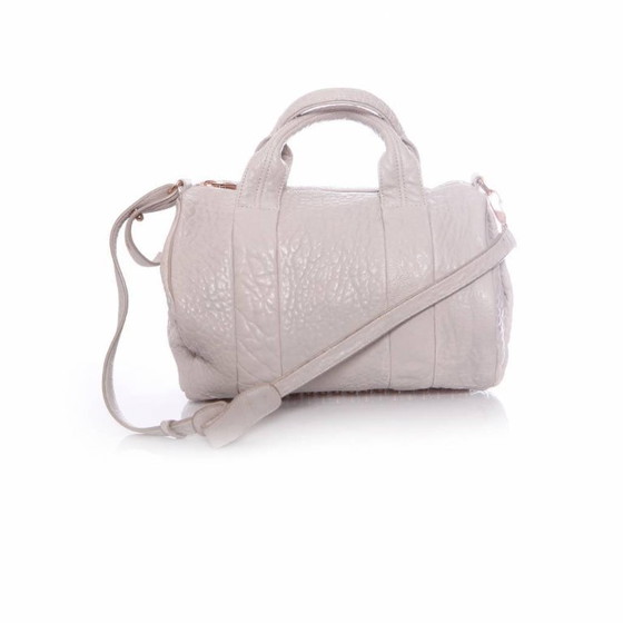 Image 1 of Borsa Rockie Alexander Wang, grigio chiaro con borchie color rosa.