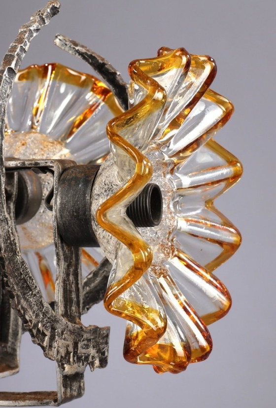 Image 1 of Lampadario brutalista anni '70