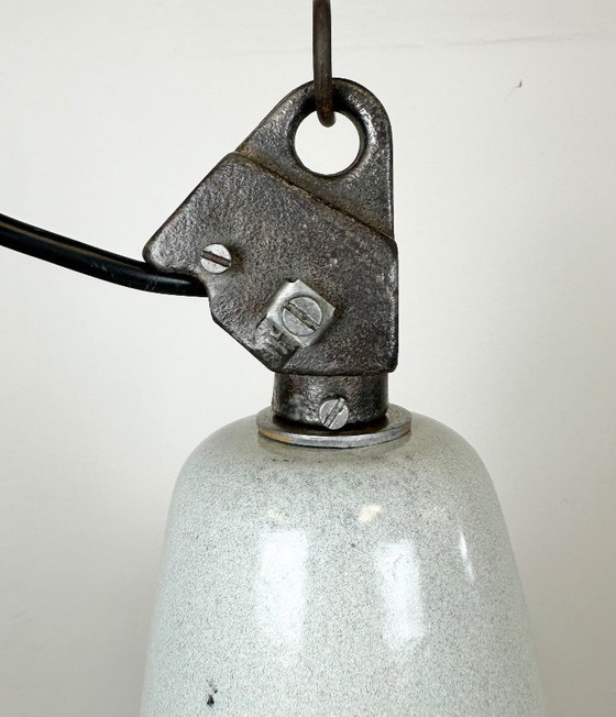 Image 1 of Large Industrial Grey Enamel Factory Pendant Lamp from Zaos, 1960s