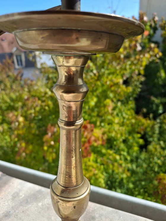 Image 1 of Exceptional bronze lamp base, antique candle holder 1580-1620, certified with traceability