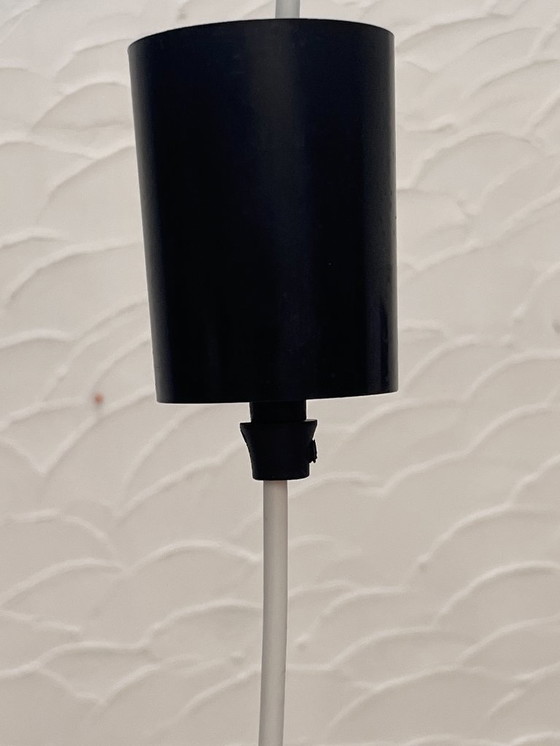 Image 1 of Wood and wicker hanging lamp