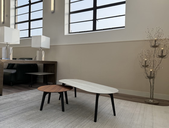 Image 1 of Leolux Rolan coffee table set walnut/ceramic