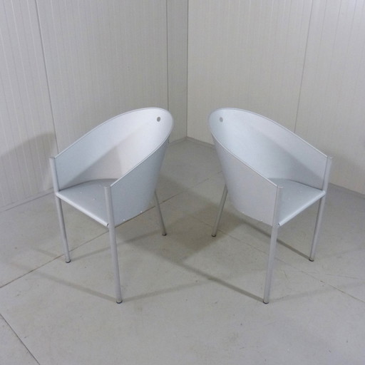 2 X Philip Starck Costes Aluminio stoelen voor Driade Aleph 1988