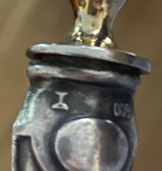 Image 1 of 8-delige serveer- en fruitbestekset – zilverkleurige handgrepen en vintage design