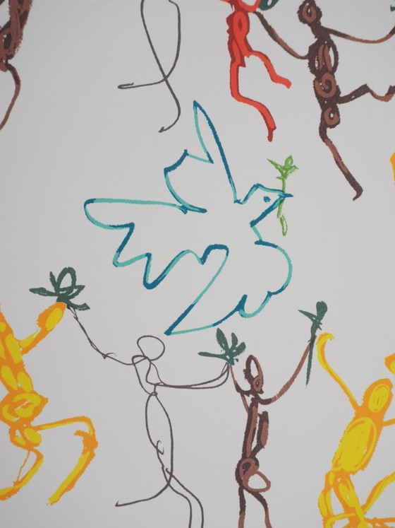 Pablo Picasso: Danza de la paz, Círculo de la juventud, Litografía firmada – Litografías y grabados, Paper (photo 5 of 8)