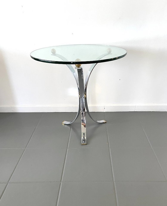 Image 1 of Spectacular original French Modernist design side table from the 1970s by Maison Jansen (France)