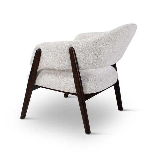 Poltrona lounge color avorio con gambe in legno marrone scuro – fauteuils, Wood (photo 2 of 5)