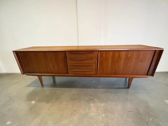 Rare Bernhard Pedersen (BPS-M) Teak Sideboard Model 1560, Denmark 1960s, 250 cm, Tambour Doors, Mid Century (photo 2 of 15)
