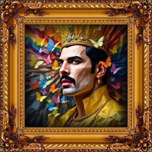 MikoArt-Liquid Gloss®-07FP/Freddie Mercury-120x120cm