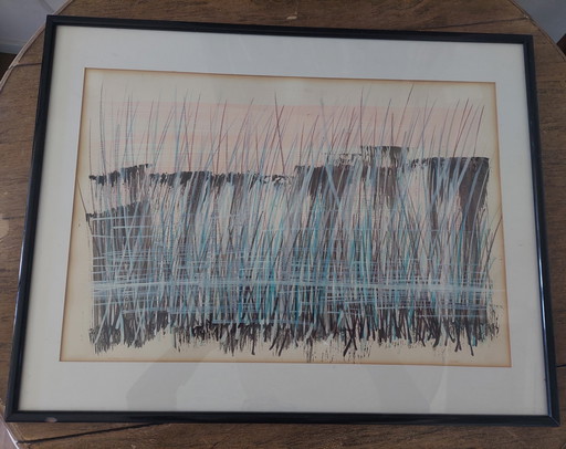 Original Signed Abstract Impressionist Watercolour Painting.