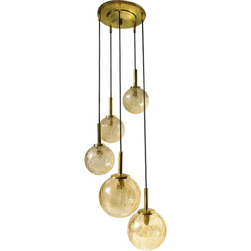 Vintage-Anhänger aus Glas und Messing von Fischer 1960