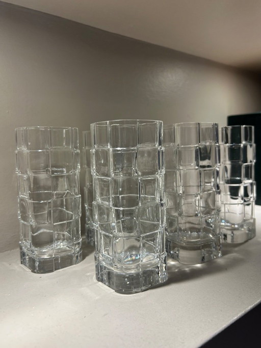 Ensemble de 6 verres en cristal par Cini Boeri pour Arnolfo di Cambio, 1970s
