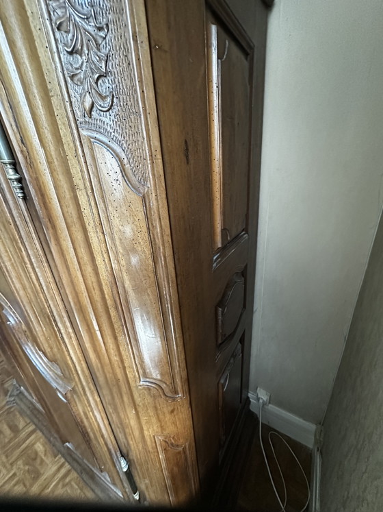 Ropero alsaciano Luis XV de nogal macizo, siglo XVIII – Armoire Alsacienne 18 e siècle, Wood, Vintage (photo 12 of 15)
