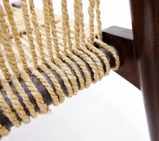 Image 1 of Paire de fauteuils en corde de jute et bois massif