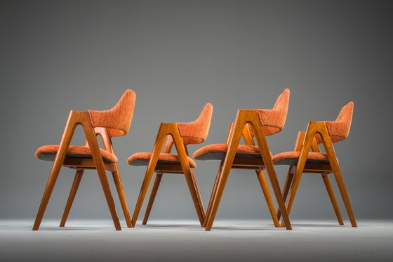 Image 1 of Dänische Kompass-Esszimmerstühle von Kai Kristiansen, 1960er Jahre, Satz 4
