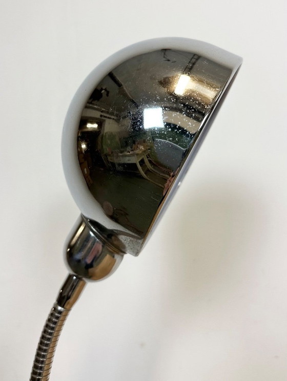 Image 1 of Vintage Chrome Italian Gooseneck Table Lamp, 1960s