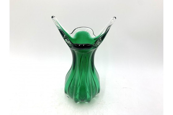 Image 1 of Vase vert Egermann, République tchèque, 1970