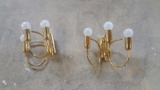 Cosack Leuchten Set di lampade in ottone 1970 vintage – wandlampen, Brass