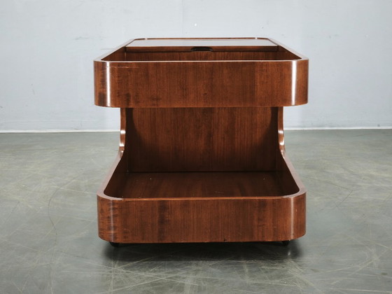 Carrello bar modernista italiano in legno e vetro fumé degli anni '70 – Carrelli bar, Wood (photo 4 of 12)