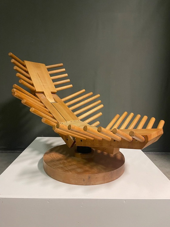 O.F. BLAHA 'KOALA' LOUNGE CHAIR, NETHERLANDS 1960S, Swivel chairs, Wood, Metal, Brown, Design (photo 6 of 8)