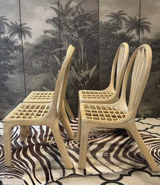 Image 1 of 4 VIVAI DEL SUD ROTAN BAMBOE EETKAMER STOELEN 