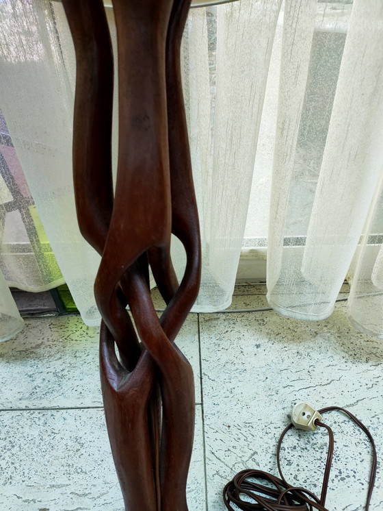 Image 1 of Lámpara de mesa de madera de teca