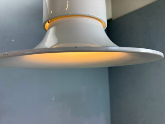 Image 1 of Weiße Hängelampe „Campana“ von Joe Colombo für Stilnovo, Italien, 1970er Jahre