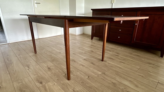 Image 1 of Classic vintage cherry wood dining table, extendable on two sides