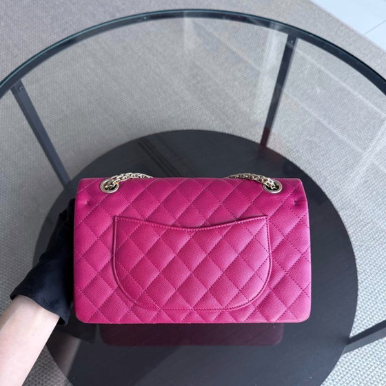 Image 1 of Chanel 2.55 Reissue 225 - 24 cm Caviar Steppleder, Pink, Goldbeschläge, Serie 23