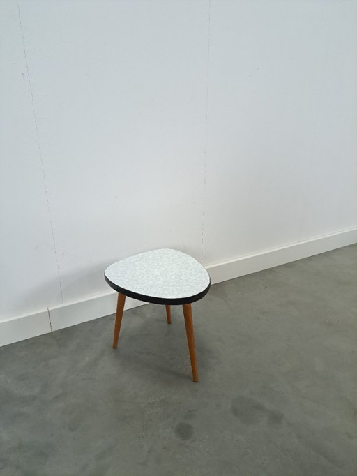 Table d'appoint porte-plantes avec plateau en Formica blanc bleu clair, n° 30