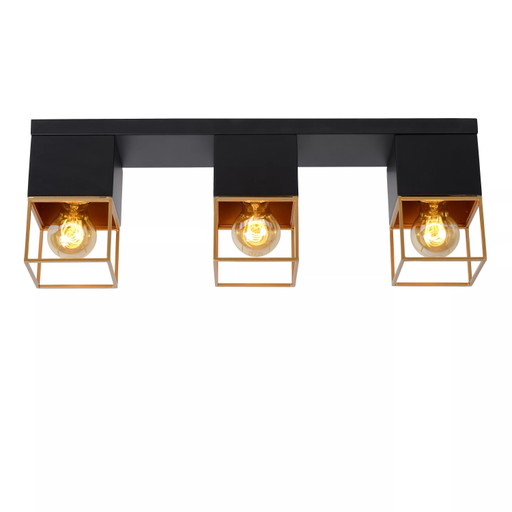 Lucide RIXT Ceiling Light - Black - 3x E27