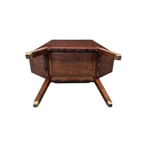 Image 1 of Tavolino da caffè francese antico in rovere con piedini in bronzo, circa 1900