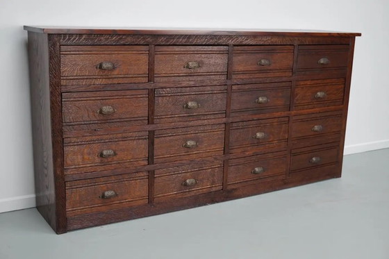 Image 1 of Französischer, restaurierter Apotheker-/Eisenwarenschrank aus Eiche, 1920er/1930er Jahre