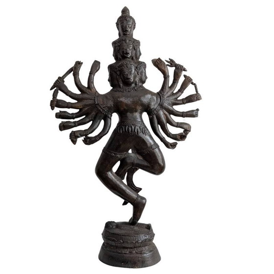Shiva Nataraja – groot bronzen dansbeeld in Thaise / Khmer-stijl – kavel 129 – Beeldhouwkunst (photo 5 of 7)