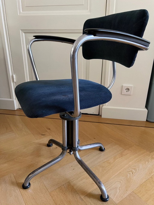 Original 1930s Gispen 354 office chair blue II