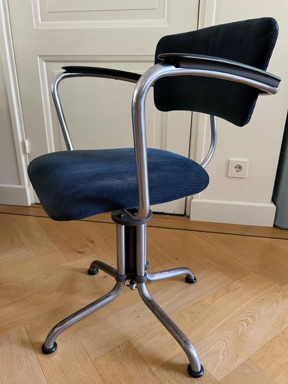 Image 1 of Original 1930s Gispen 354 office chair blue II