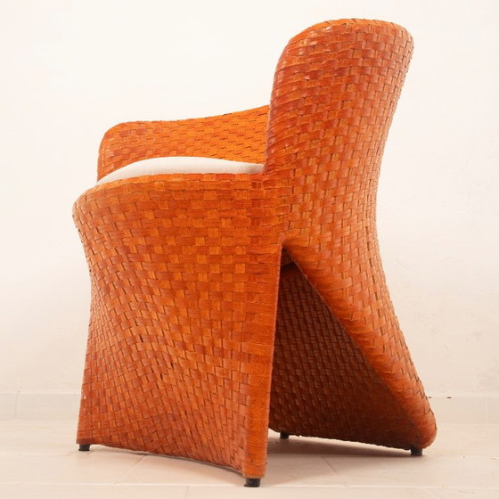 Sillón de ratán trenzado naranja, Bonacina, Sillones, Cuero, Modern (foto 6 de 15)