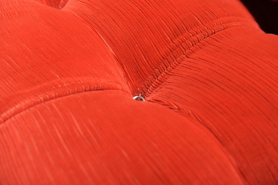 Image 1 of Modulaire bank Mario Bellini "Camaleonda" in rood ribfluweel - Vroege B&B Italia ed.