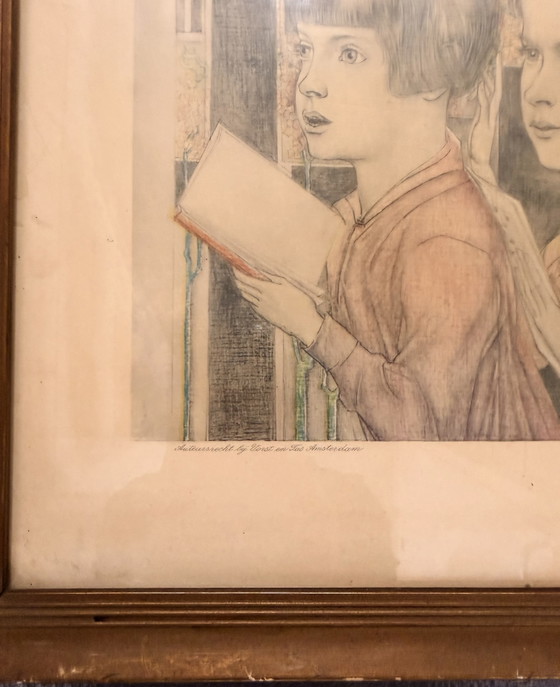 Jan Toorop 1859-1928 / 3 Original Lithographs & prints - The Sacrifice 1927 – Paper, Wood (photo 13 of 15)