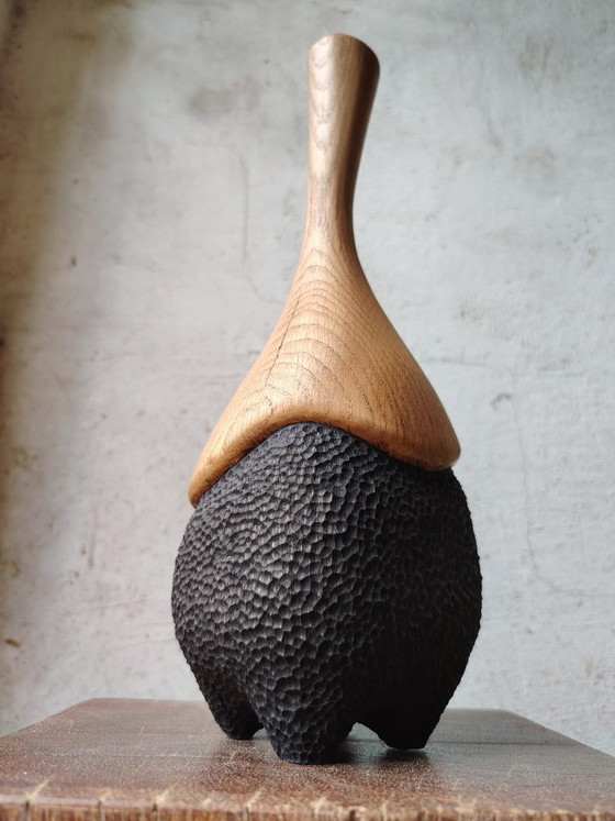 Jarrón / escultura de roble macizo tallado, retroDom, Jarrones, Madera, Marrón (foto 5 de 11)