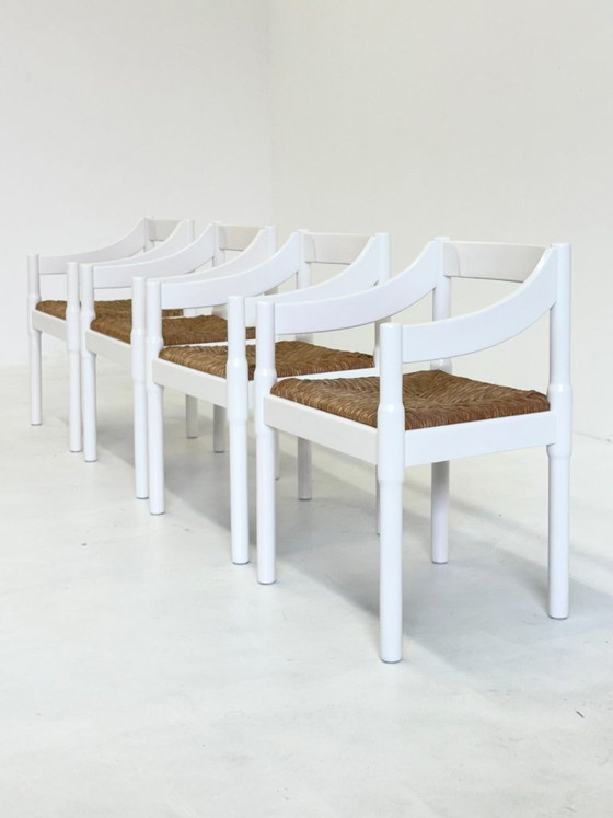 Image 1 of Set of two Carimate chairs by Vico Magistretti in white