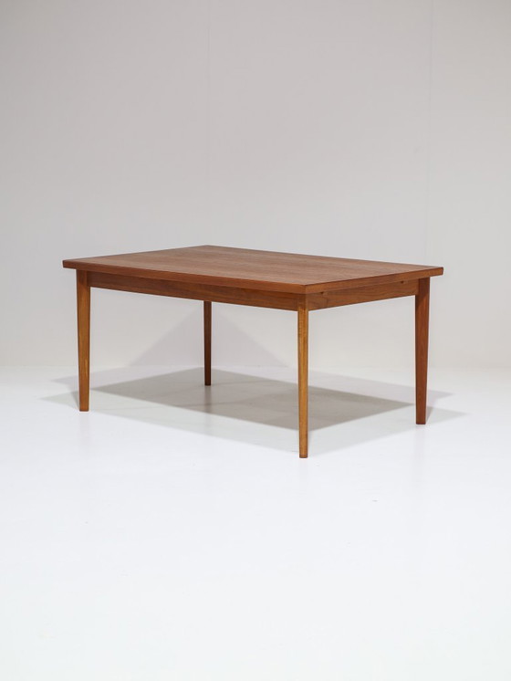 Image 1 of Uitschuifbare eettafel rechthoekig teak Deens vintage