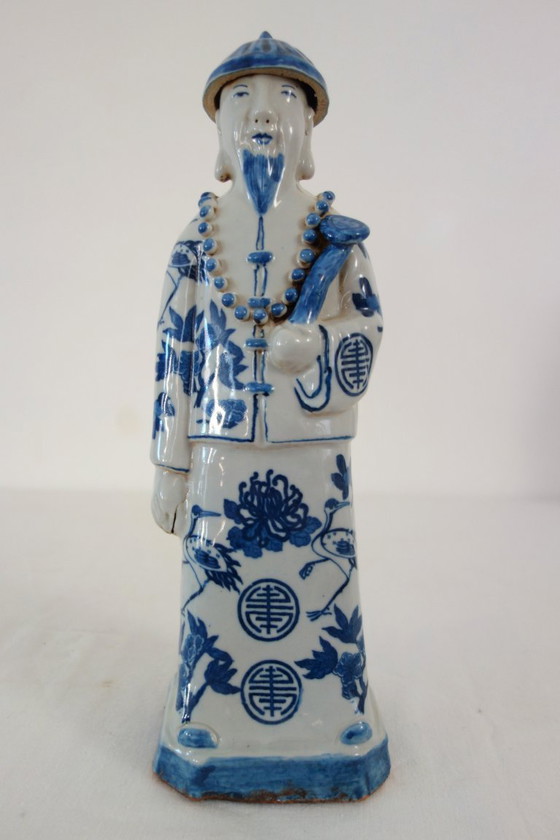 Image 1 of 3 emperor figurines, China, early 20th century