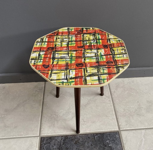 Small 8 Sided Plant Table In Multicolor 1960s – plantentafel, Plastic, Wood
