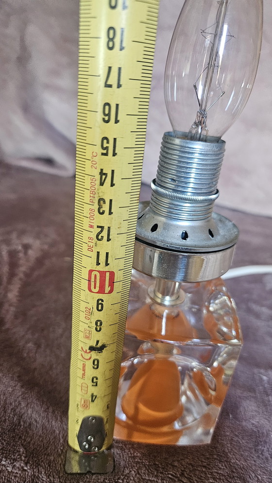 Image 1 of Lamp base cube resin orange retro