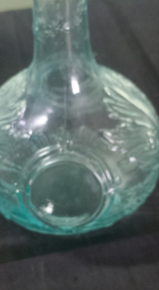 Image 1 of Antica bottiglia da barbiere vittoriana (ca. 1860-1880) – Acquamarina