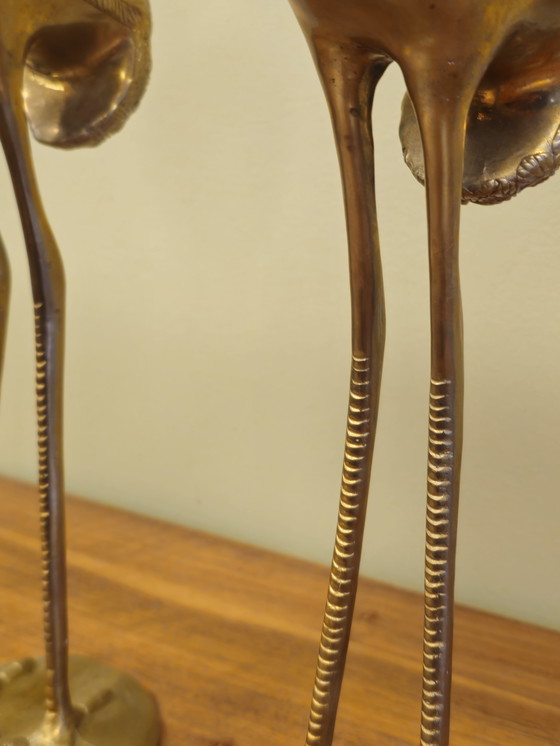 Image 1 of Grandi gru in ottone, uccelli gru, uccelli vintage