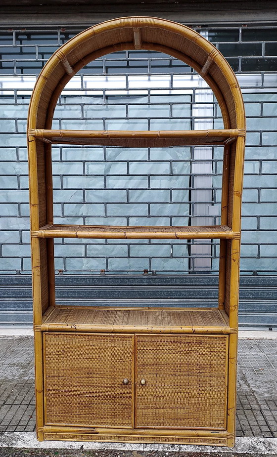 Credenza libreria vintage anni '70 in bambù e rafia – Credenze con vetrina (photo 9 of 10)