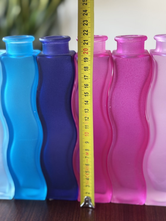 Image 1 of Set di 7 vasi vintage IKEA Skamt Squiggle Zigzag, design anni '90