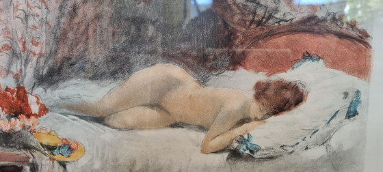 Image 1 of Pendentif Antoine Calbet (1860-1944) gravures nus féminins